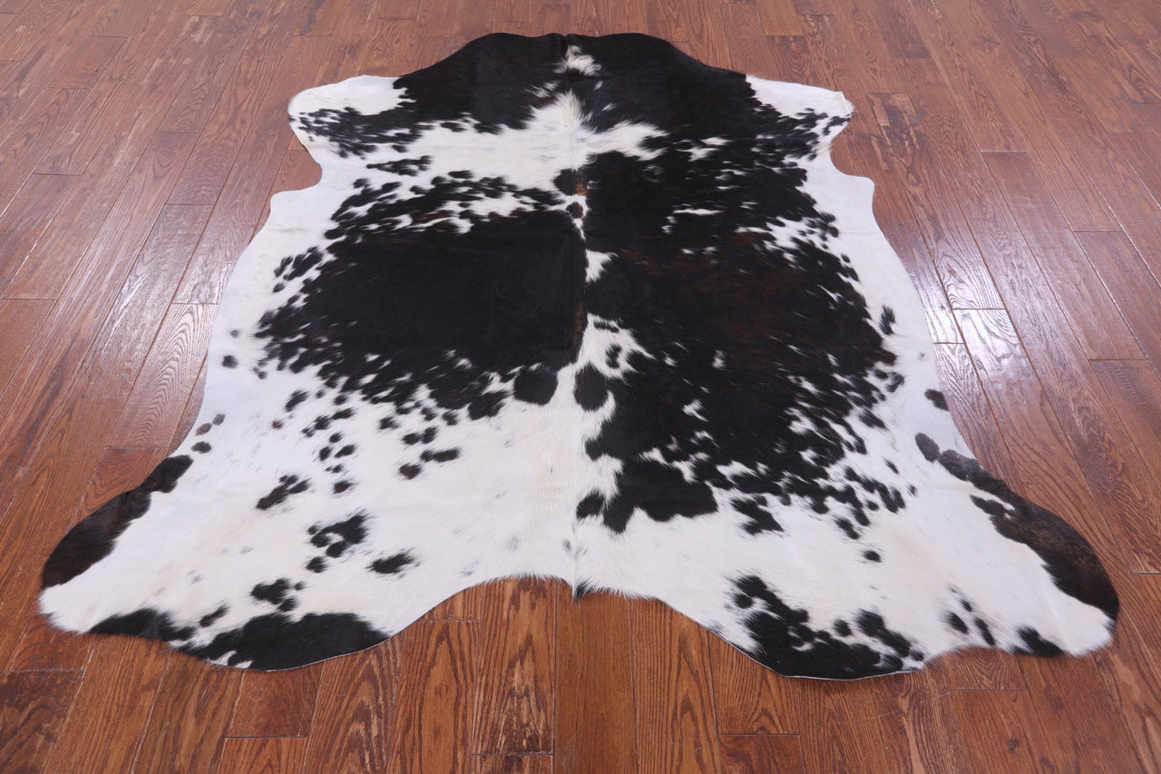 Black & White Natural Cowhide Rug - Large 6'7"H x 6'3"W