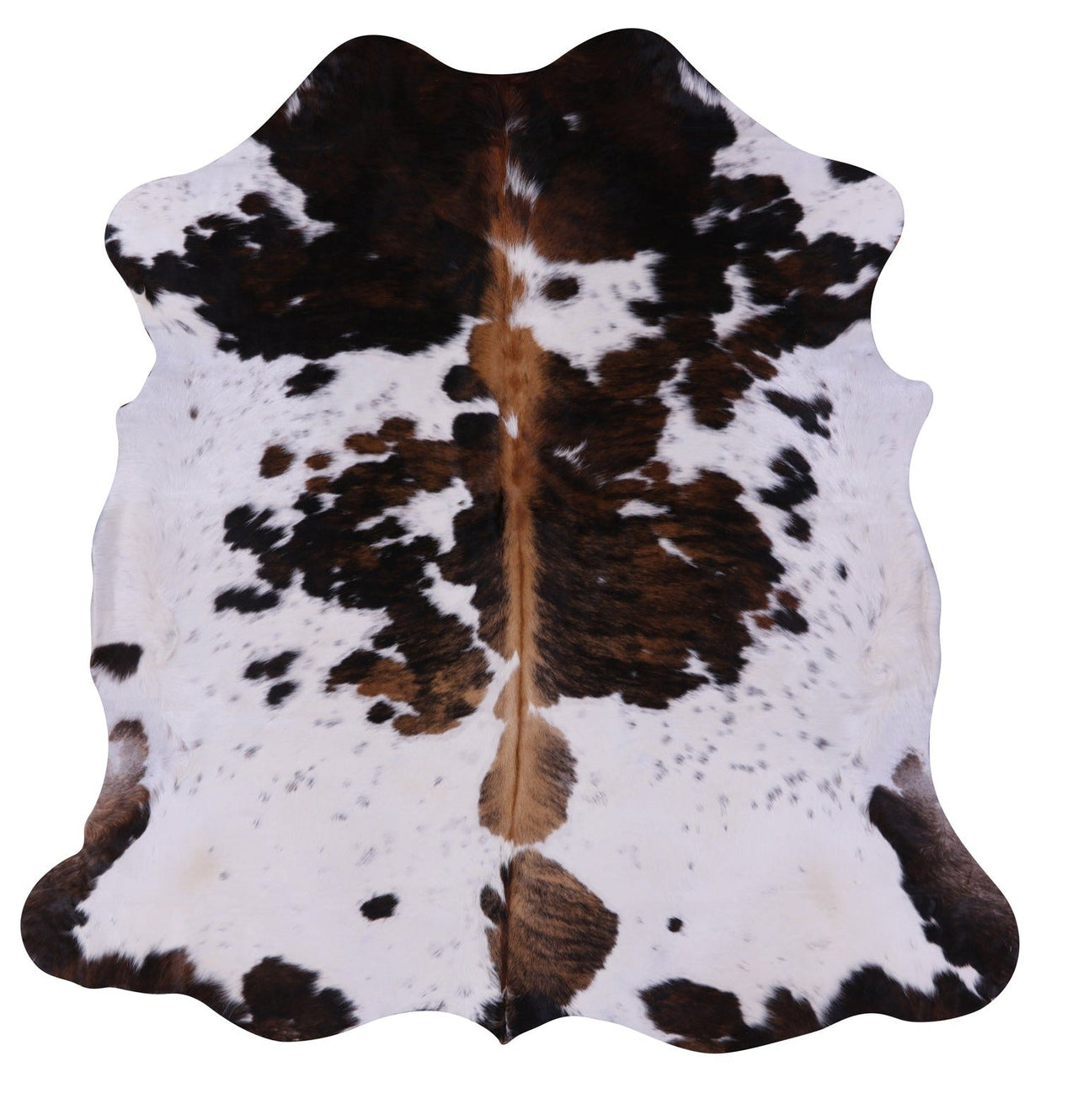 Tricolor Natural Cowhide Rug - Large 6'4"H x 6'4"W