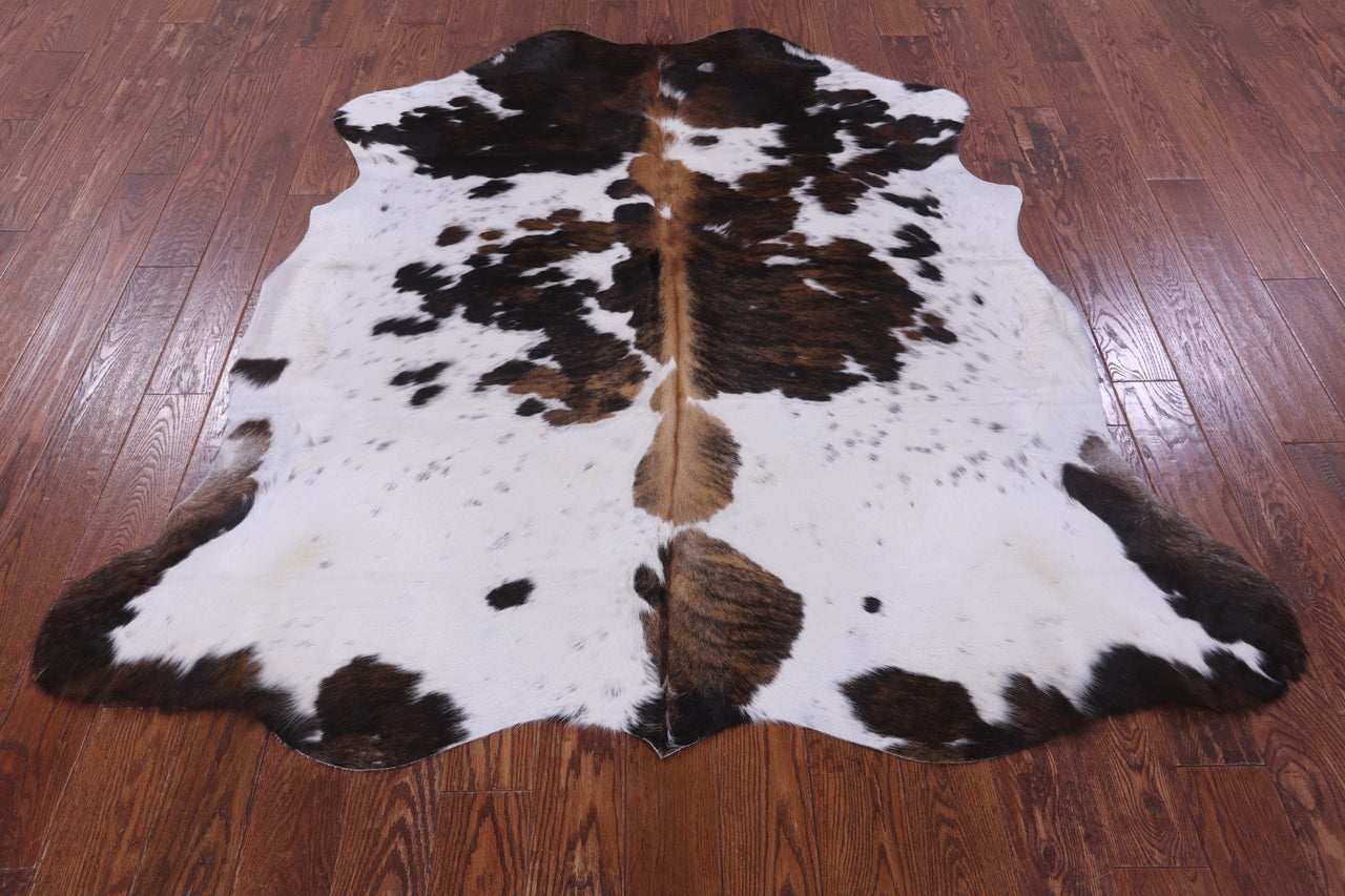 Tricolor Natural Cowhide Rug - Large 6'4"H x 6'4"W