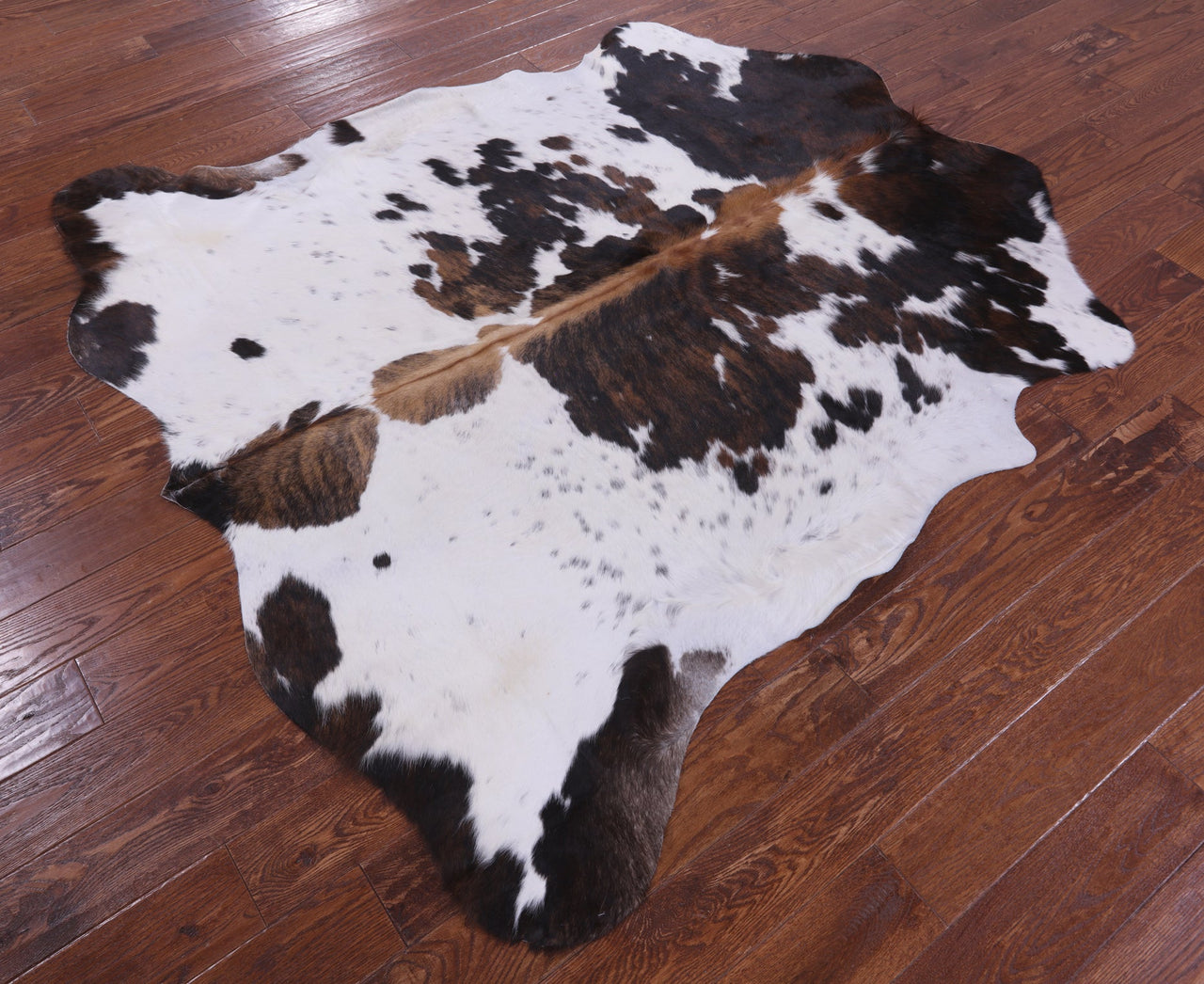 Tricolor Natural Cowhide Rug - Medium 6'4"H x 6'4"W