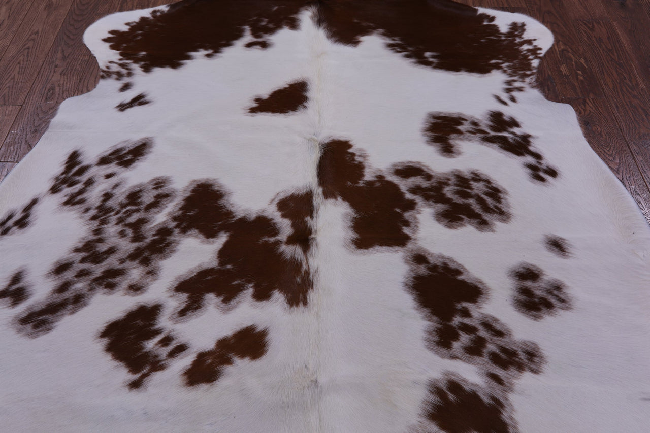 Brown & White Natural Cowhide Rug - Medium 6'7"H x 6'0"W