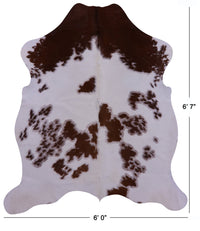 Thumbnail for Brown & White Natural Cowhide Rug - Medium 6'7