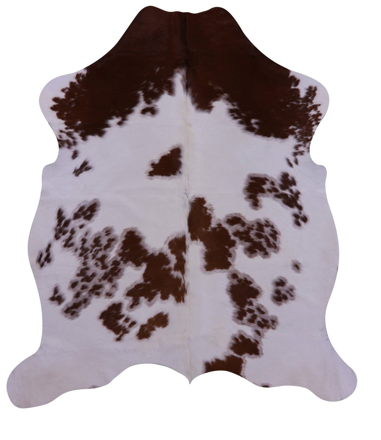 Brown & White Natural Cowhide Rug - Medium 6'7"H x 6'0"W