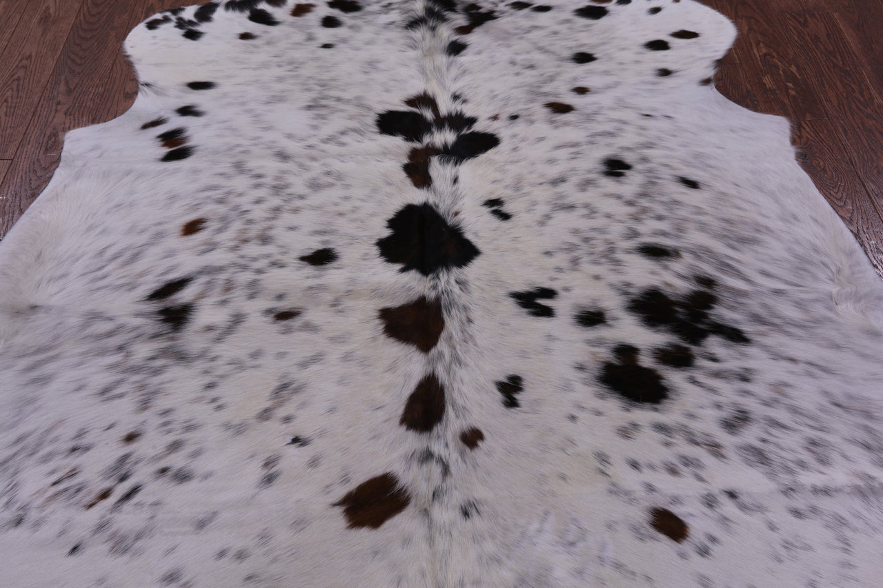 Black & White Natural Cowhide Rug - Large 6'7"H x 5'10"W