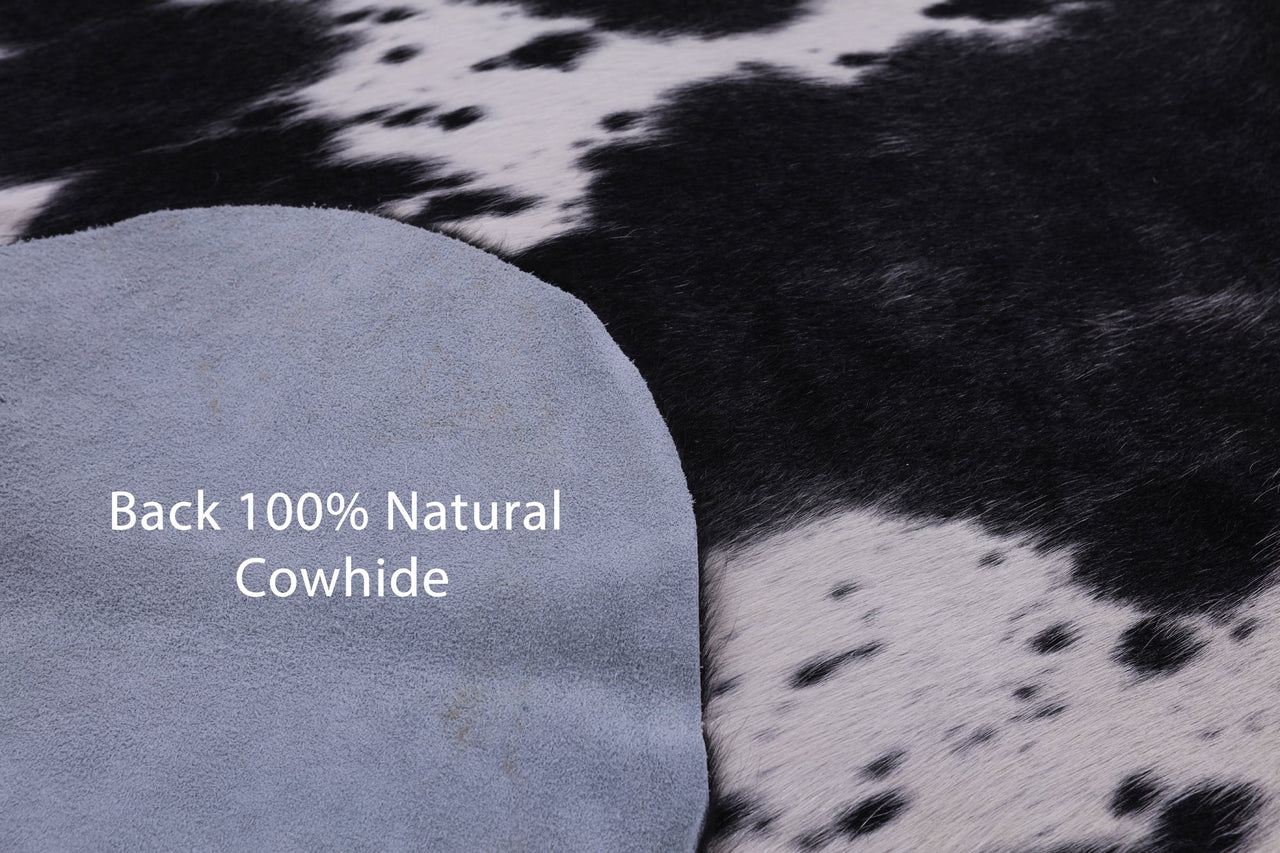 Black & White Natural Cowhide Rug - Medium 6'9"H x 6'9"W