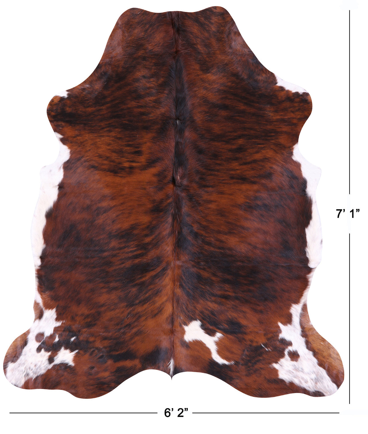 Brindle Natural Cowhide Rug - XLarge 7'1"H x 6'2"W