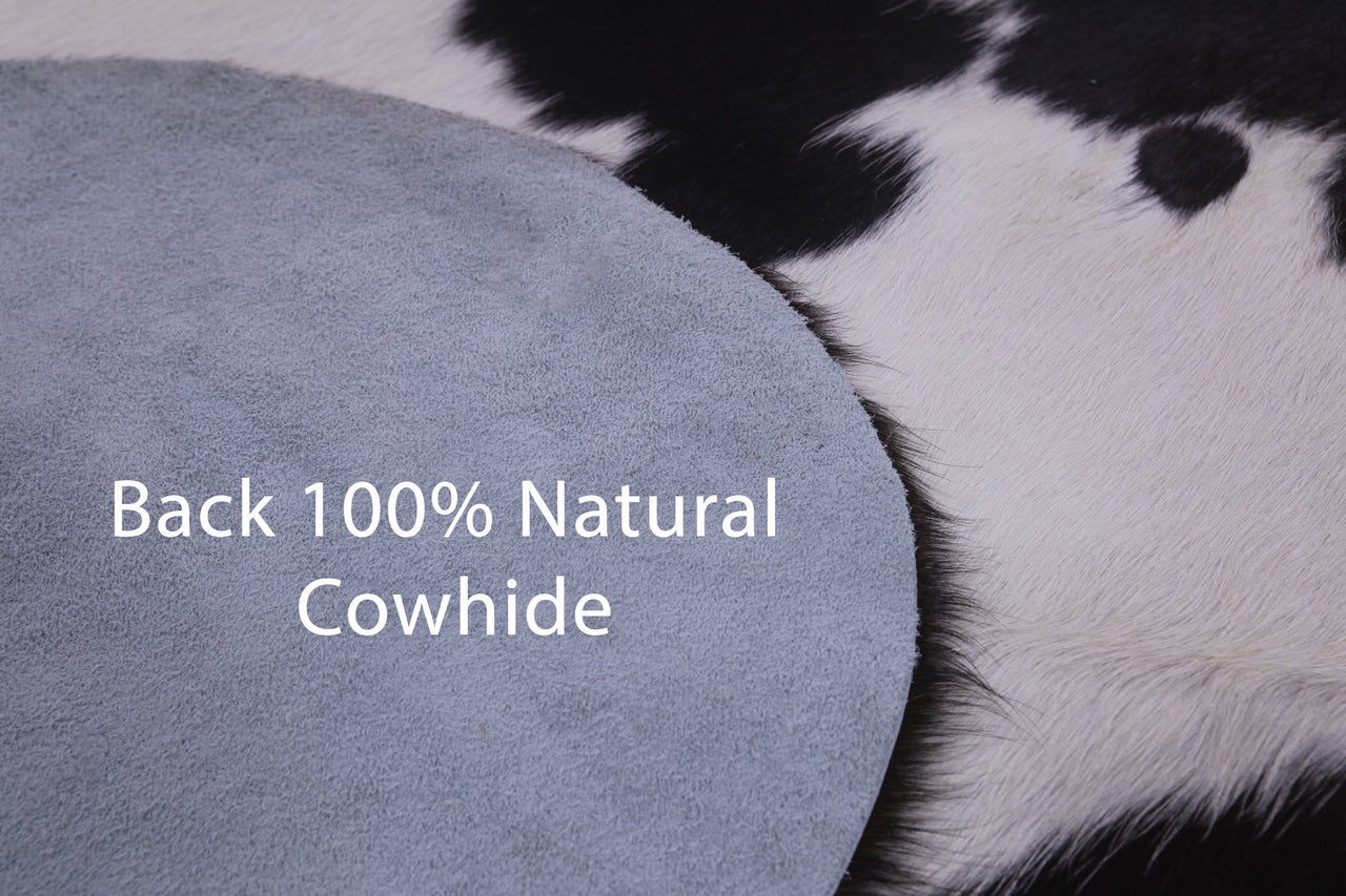 Black & White Natural Cowhide Rug - Large 6'5"H x 5'10"W