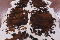 Thumbnail for Brown & White Natural Cowhide Rug - Large 7'5