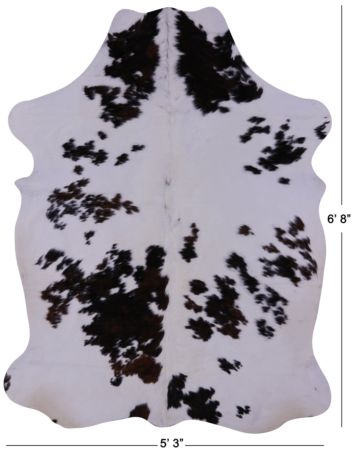 Black & White Natural Cowhide Rug - Large 6'8"H x 5'3"W