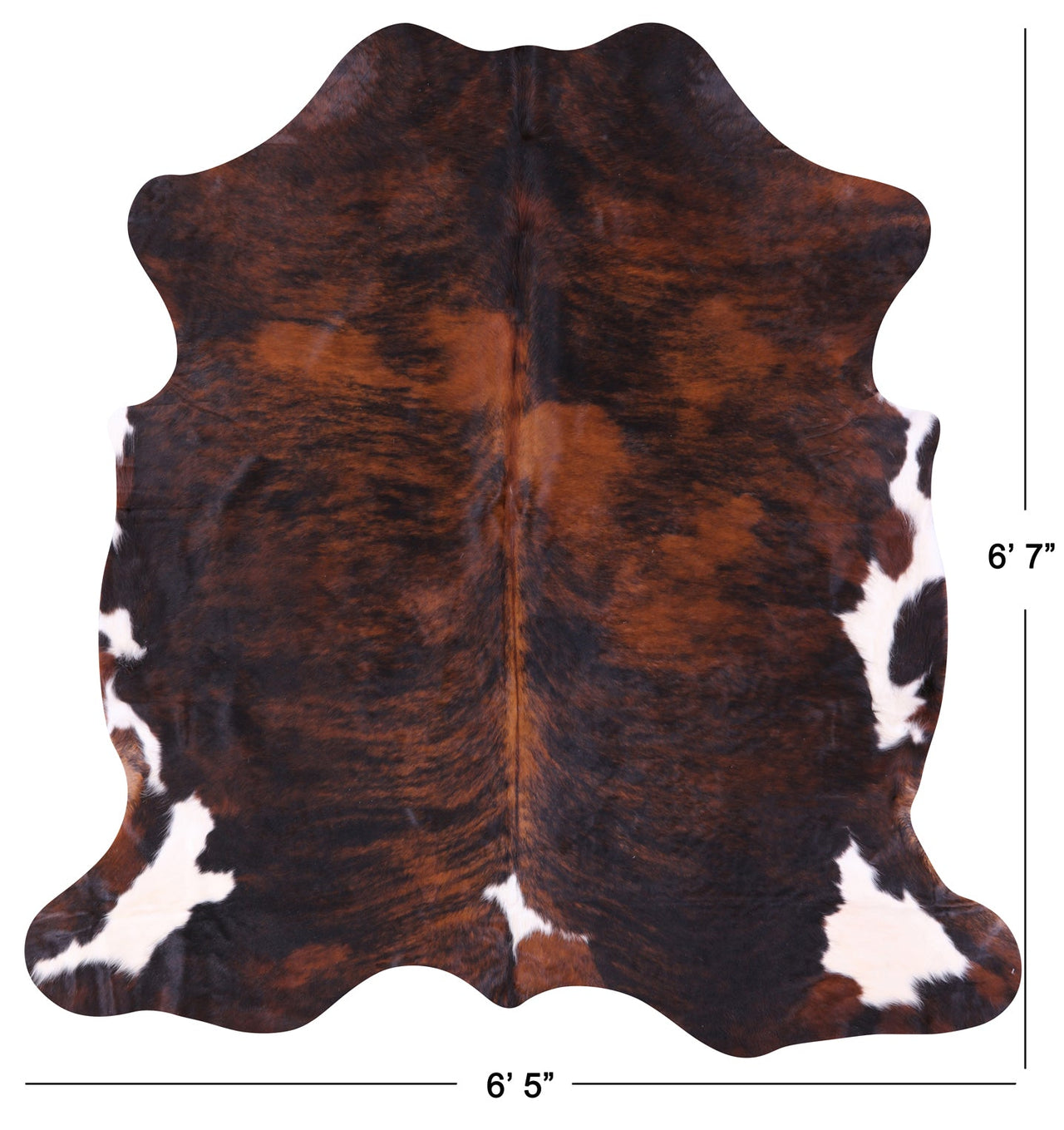 Tricolor Natural Cowhide Rug - Large 6'7"H x 6'5"W