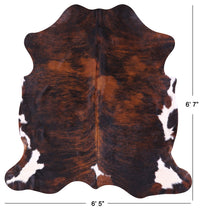 Thumbnail for Tricolor Natural Cowhide Rug - Large 6'7