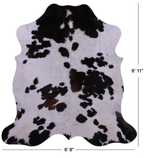 Black & White Natural Cowhide Rug - Large 6'11