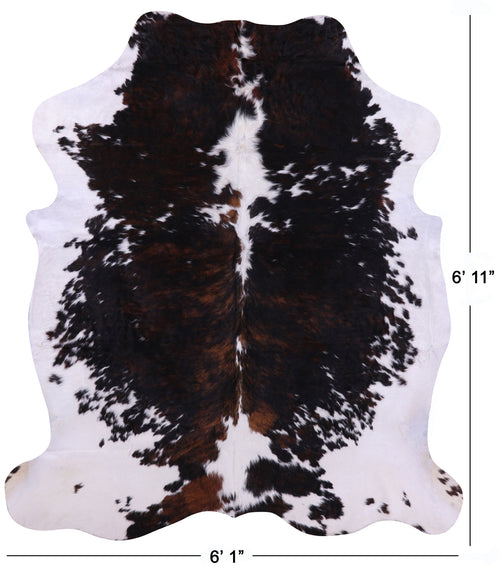 Black & White Natural Cowhide Rug - Large 6'11