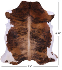 Thumbnail for Brindle Natural Cowhide Rug - Large 6'11