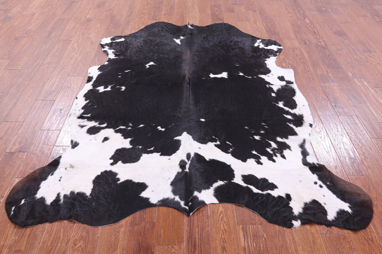 Black & White Natural Cowhide Rug - Large 6'11"H x 6'1"W