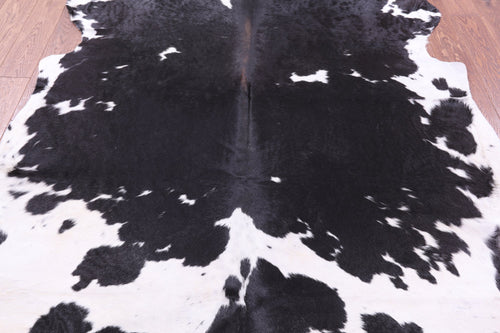 Black & White Natural Cowhide Rug - Large 6'11
