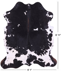 Thumbnail for Black & White Natural Cowhide Rug - Large 6'11