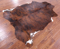 Thumbnail for Brindle Natural Cowhide Rug - Large 6'10