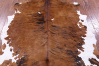 Thumbnail for Brown & White Natural Cowhide Rug - Large 6'7