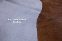 Thumbnail for Brown & White Natural Cowhide Rug - Large 6'7