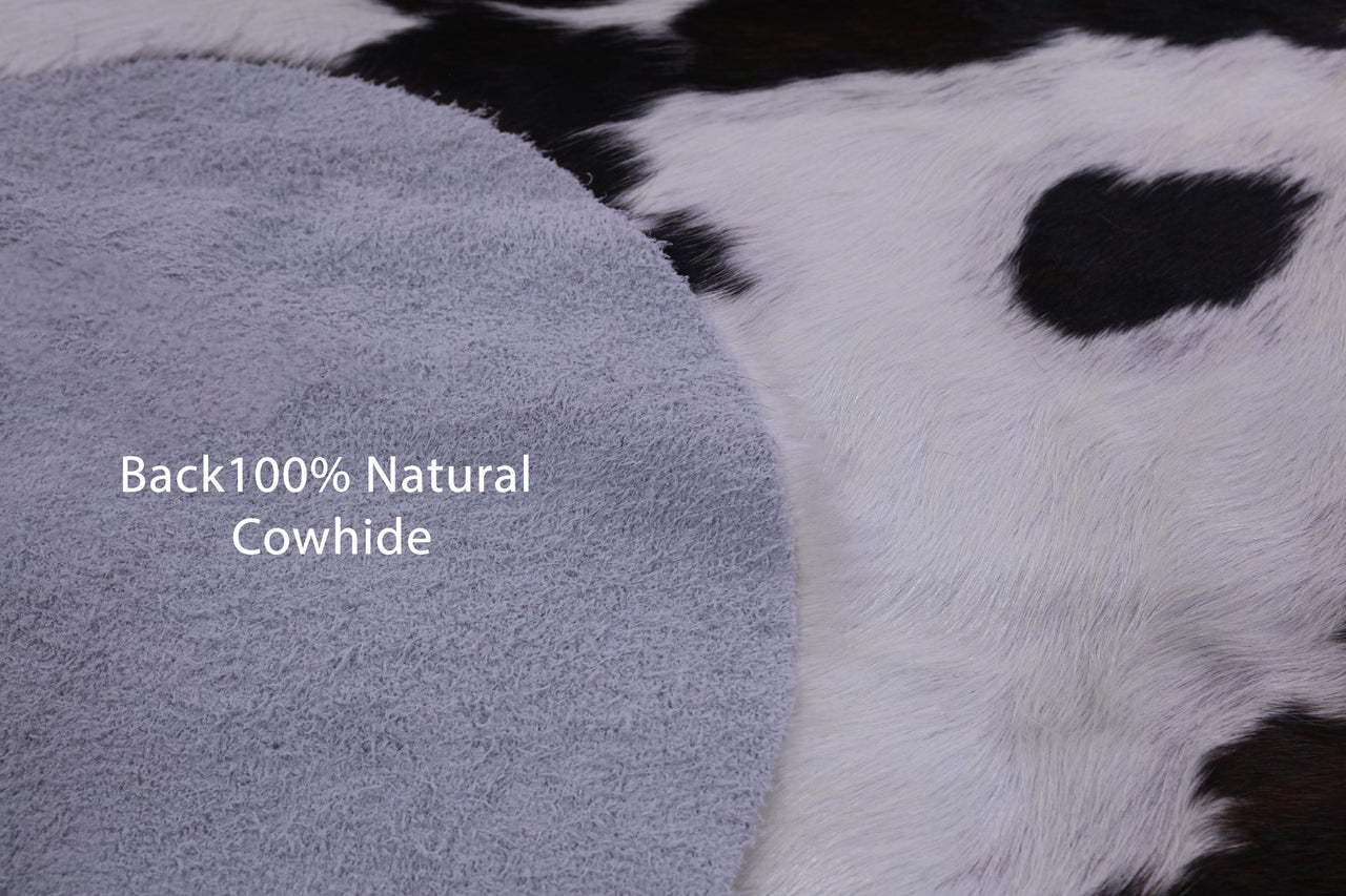 Tricolor Natural Cowhide Rug - Large 6'11"H x 6'6"W