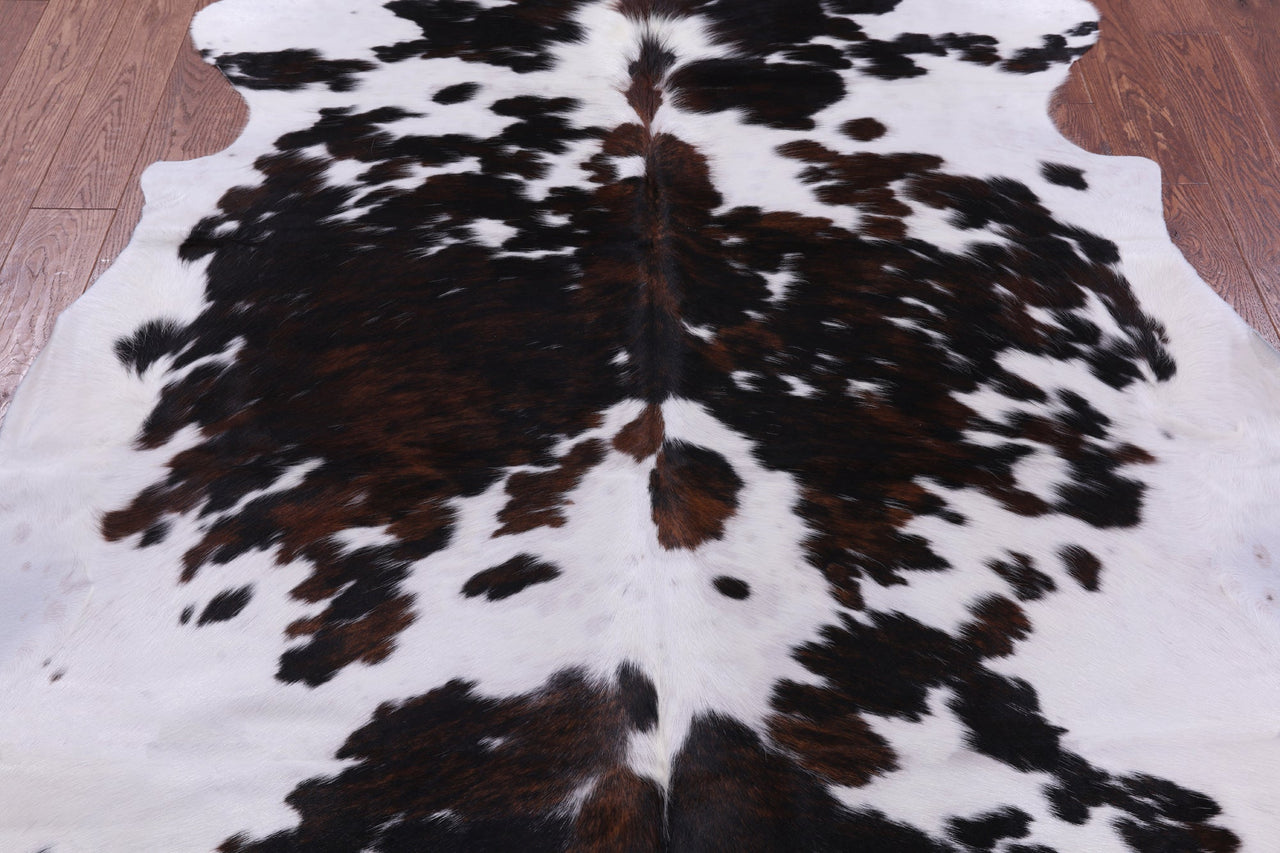 Tricolor Natural Cowhide Rug - XLarge 7'1"H x 6'10"W