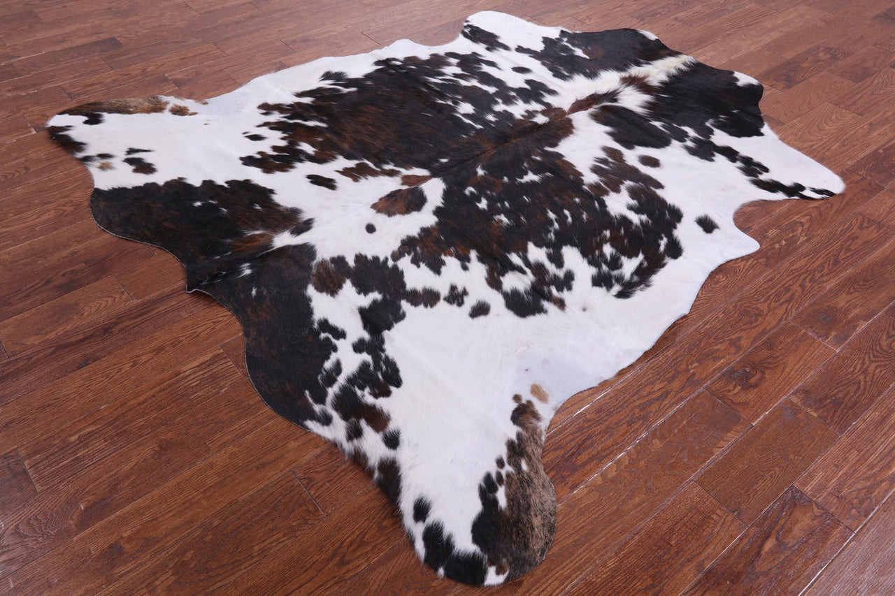 Tricolor Natural Cowhide Rug - XLarge 7'1"H x 6'10"W