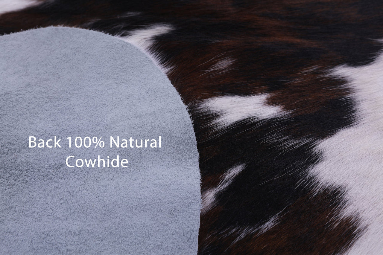 Tricolor Natural Cowhide Rug - XLarge 7'1"H x 6'10"W