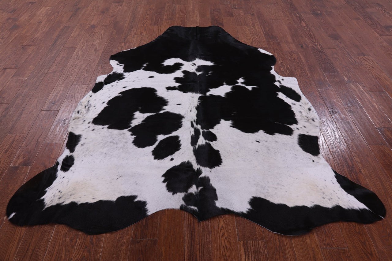 Black & White Natural Cowhide Rug - Large 6'11"H x 6'6"W