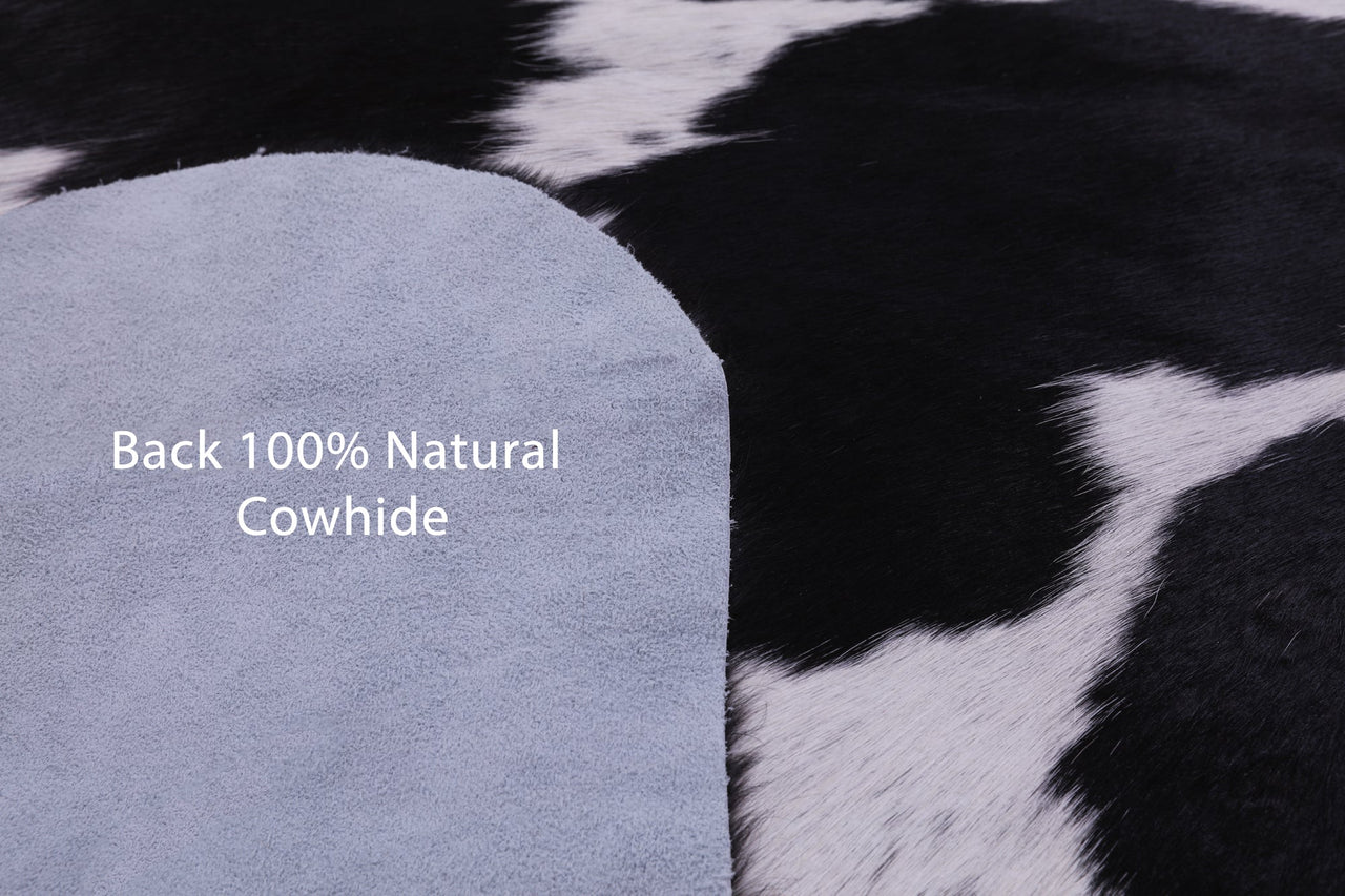 Black & White Natural Cowhide Rug - Large 6'11"H x 6'6"W