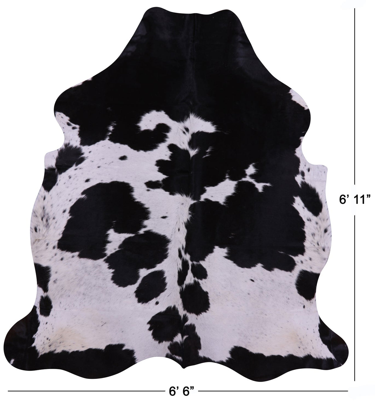 Black & White Natural Cowhide Rug - Large 6'11"H x 6'6"W