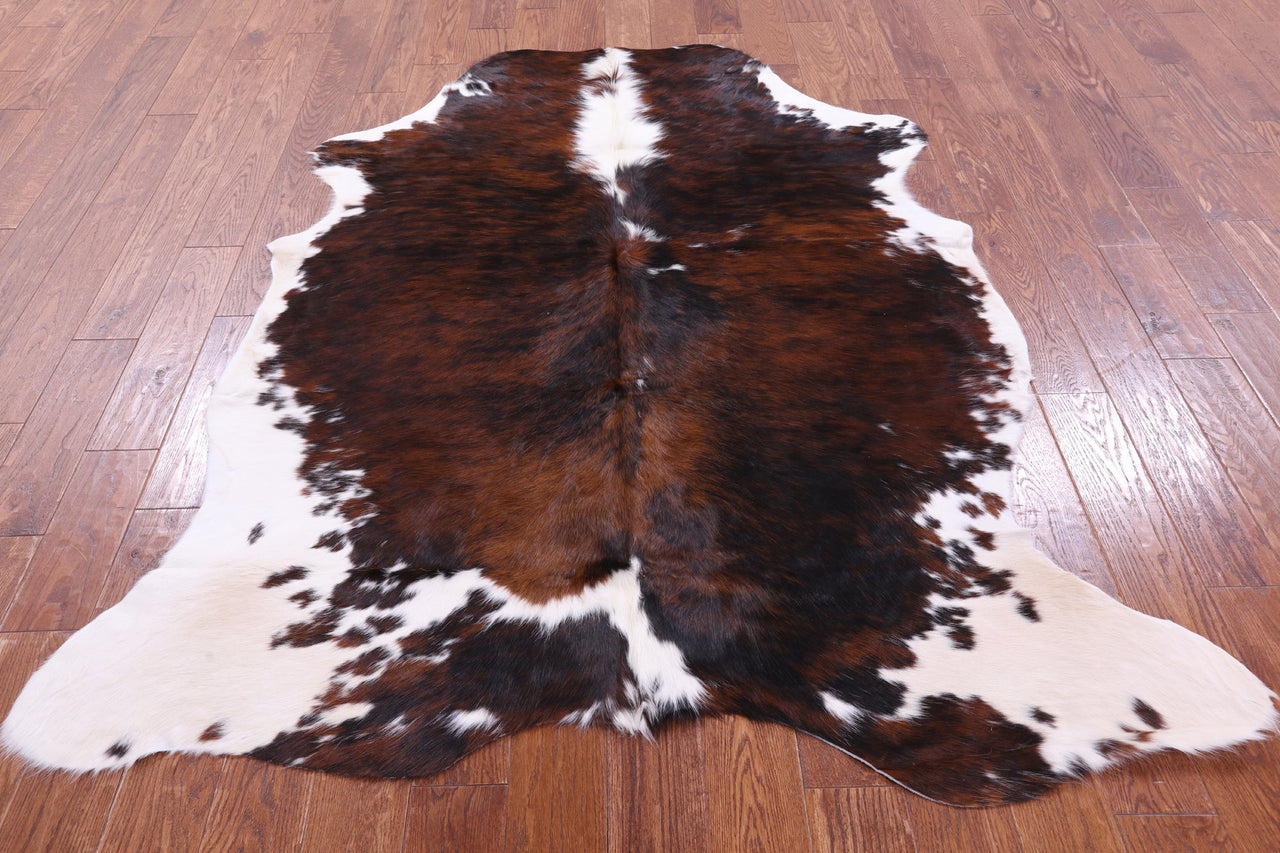 Tricolor Natural Cowhide Rug - Large 6'8"H x 5'8"W