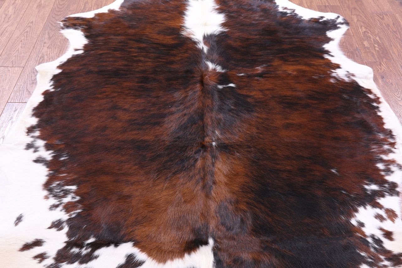 Tricolor Natural Cowhide Rug - Large 6'8"H x 5'8"W