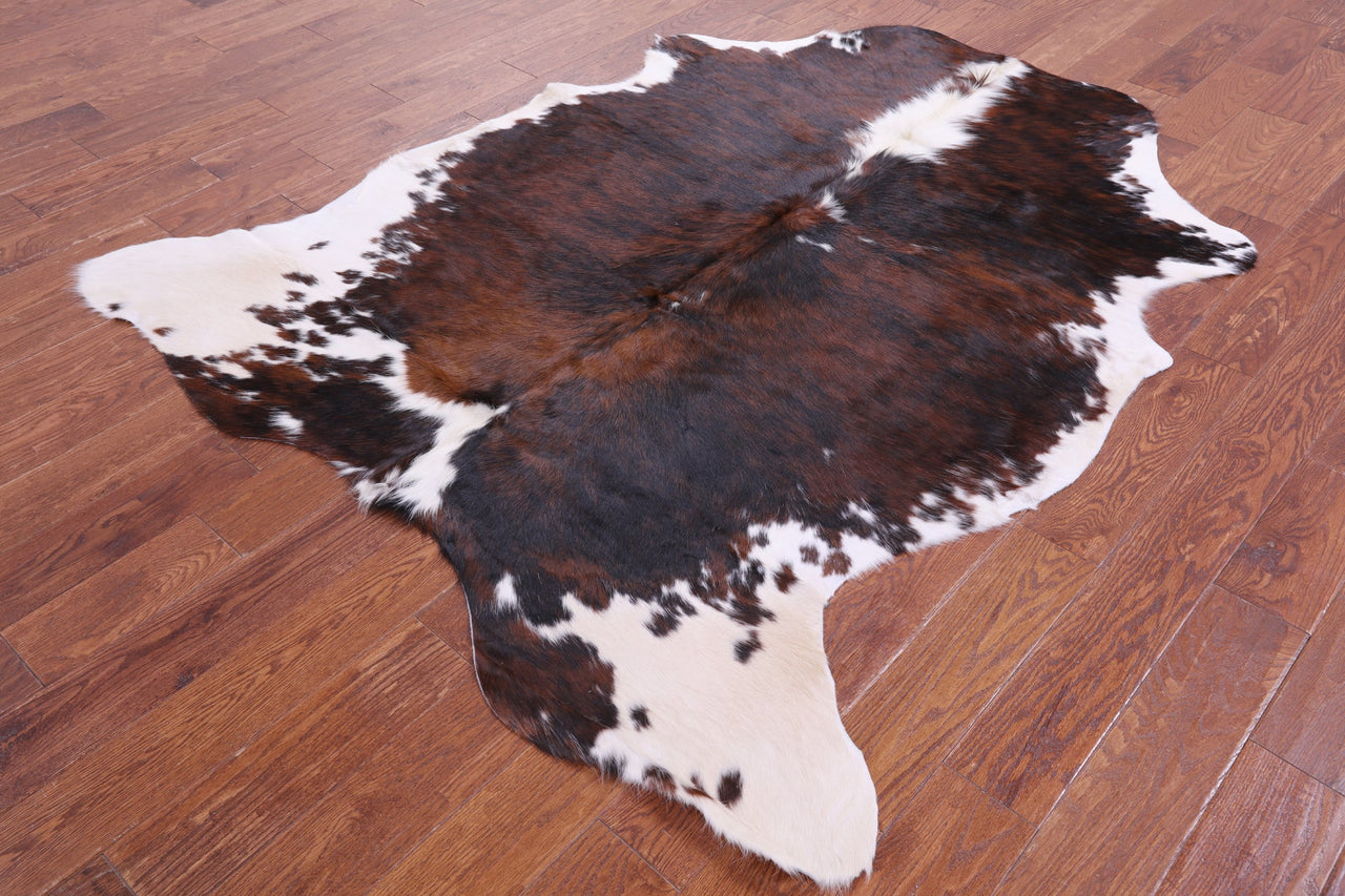 Tricolor Natural Cowhide Rug - Large 6'8"H x 5'8"W