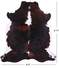 Thumbnail for Tricolor Natural Cowhide Rug - Large 6'11