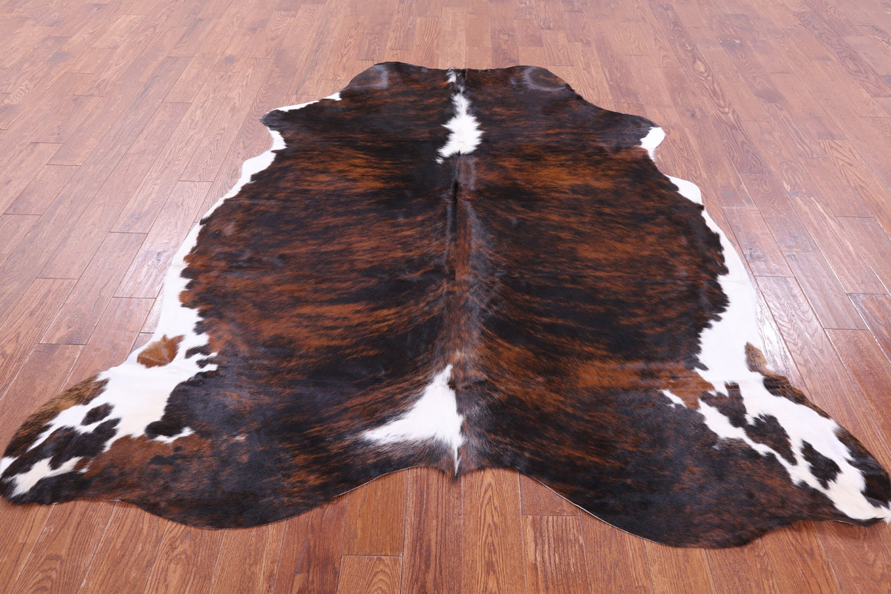 Brindle Natural Cowhide Rug - Large 7'1"H x 6'8"W