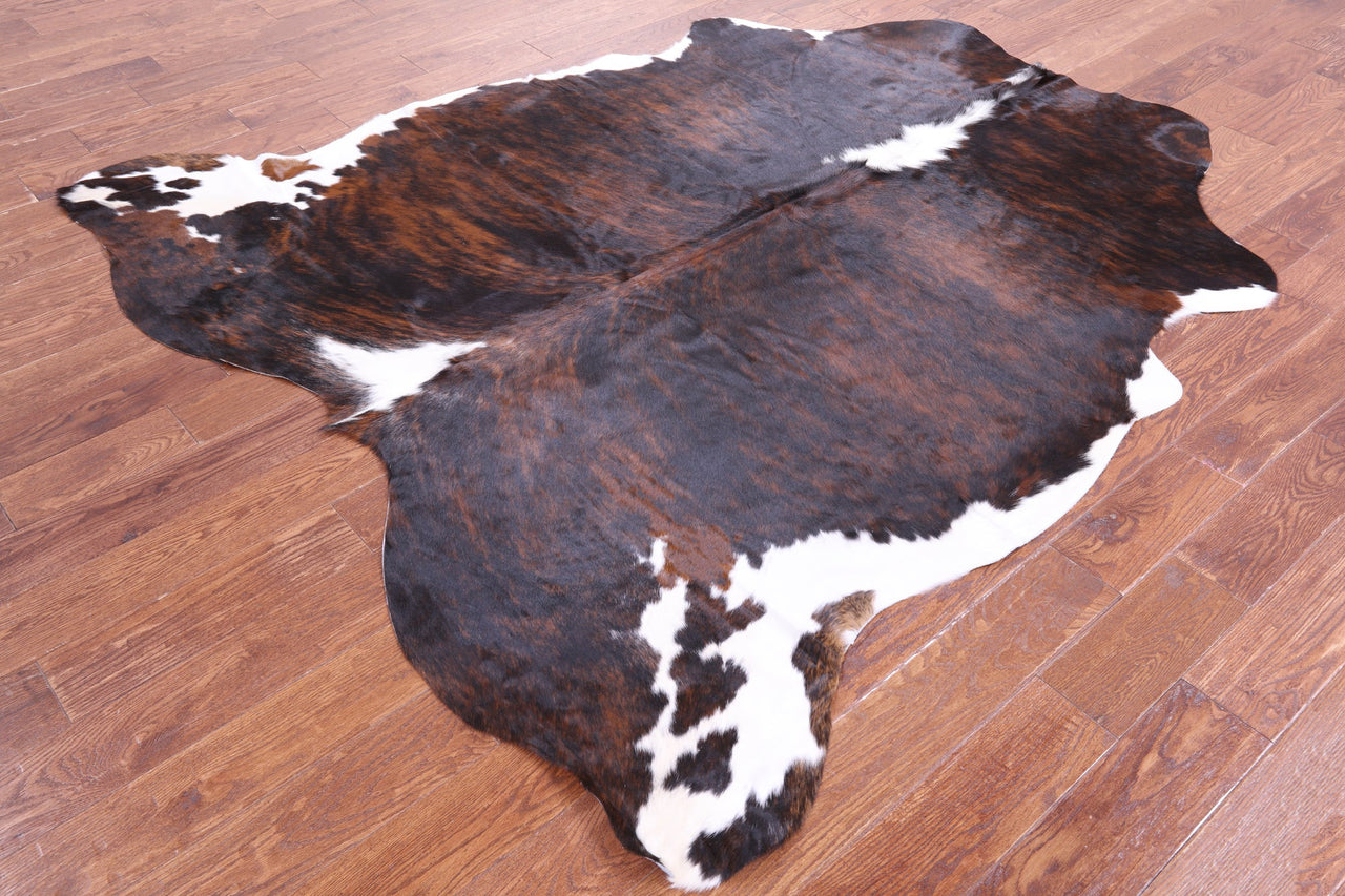 Brindle Natural Cowhide Rug - Large 7'1"H x 6'8"W