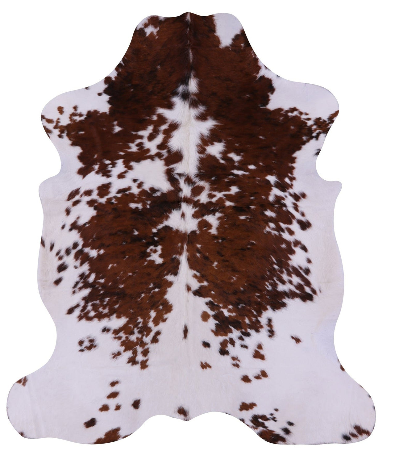 Brown & White Natural Cowhide Rug - XLarge 7'5"H x 6'3"W