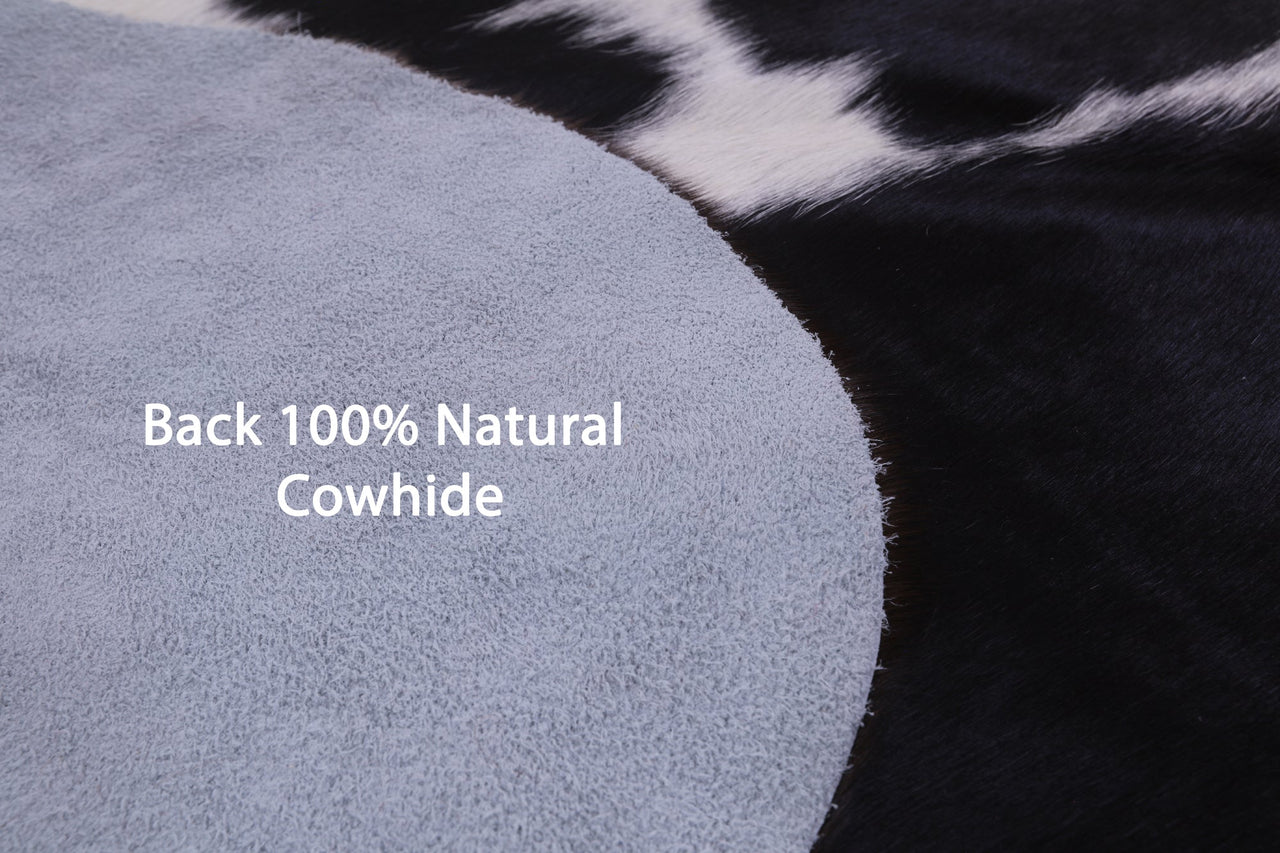 Black & White Natural Cowhide Rug - XLarge 7'1"H x 6'6"W
