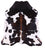 Black & White Natural Cowhide Rug - XLarge 7'1"H x 6'6"W