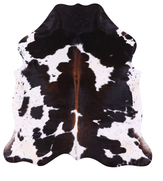 Black & White Natural Cowhide Rug - XLarge 7'1"H x 6'6"W