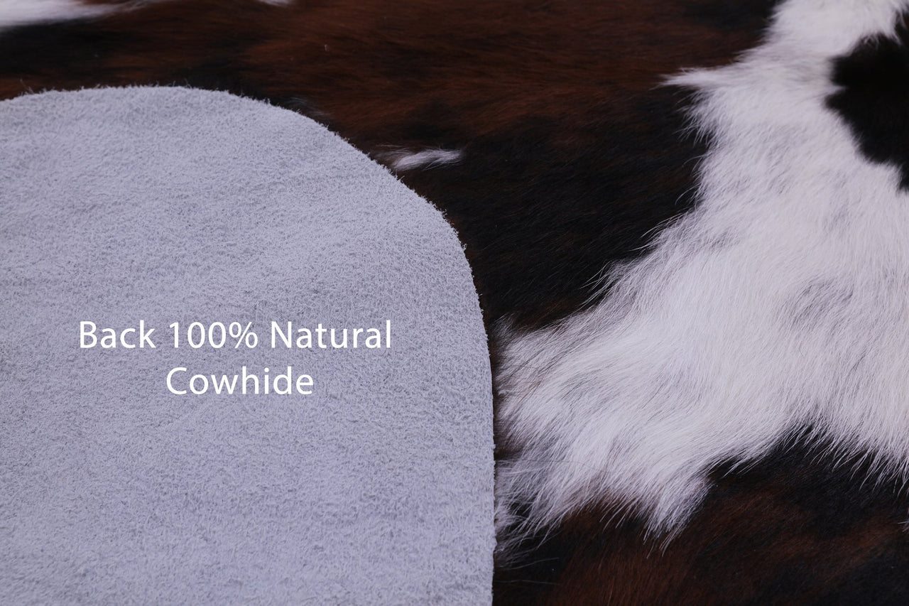 Tricolor Natural Cowhide Rug - Large 6'6"H x 5'4"W