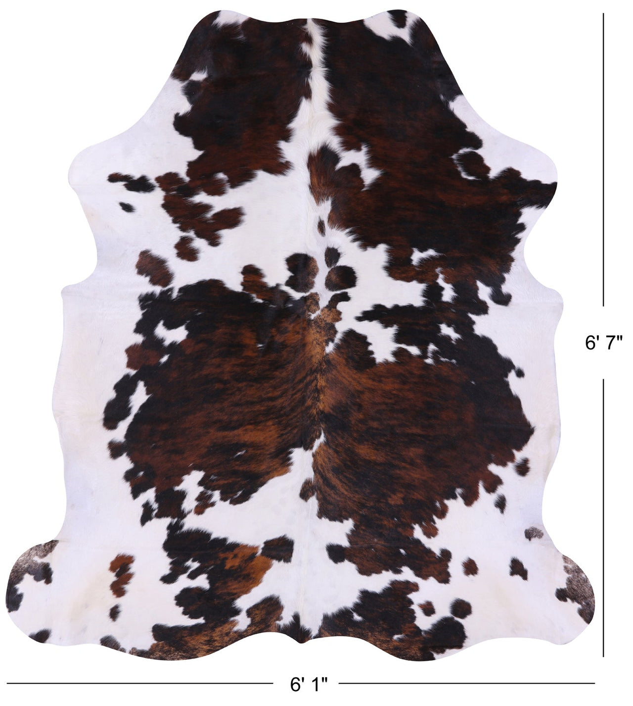 Tricolor Natural Cowhide Rug - Large 6'7"H x 6'1"W