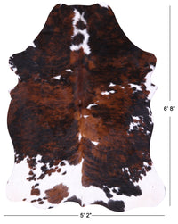 Thumbnail for Tricolor Natural Cowhide Rug - Large 6'8