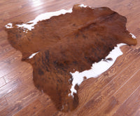 Thumbnail for Brown & White Natural Cowhide Rug - Large 6'11