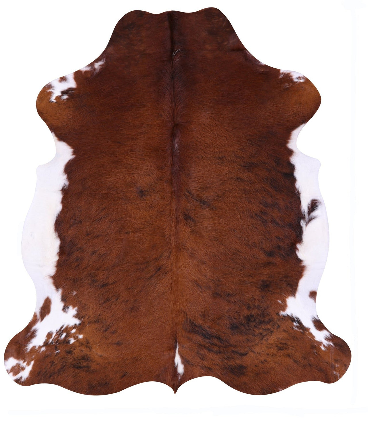 Brown & White Natural Cowhide Rug - Large 6'11"H x 6'3"W