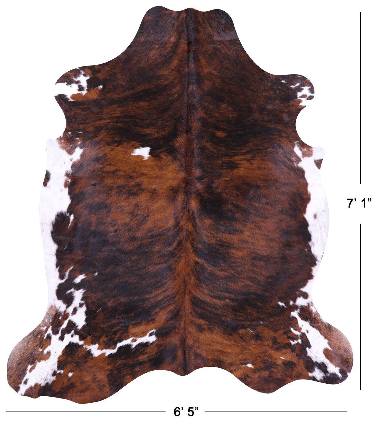 Brindle Natural Cowhide Rug - Large 7'1"H x 6'5"W