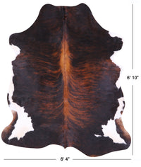 Thumbnail for Brindle Natural Cowhide Rug - Large 6'10