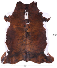 Thumbnail for Brindle Natural Cowhide Rug - XLarge 7'2