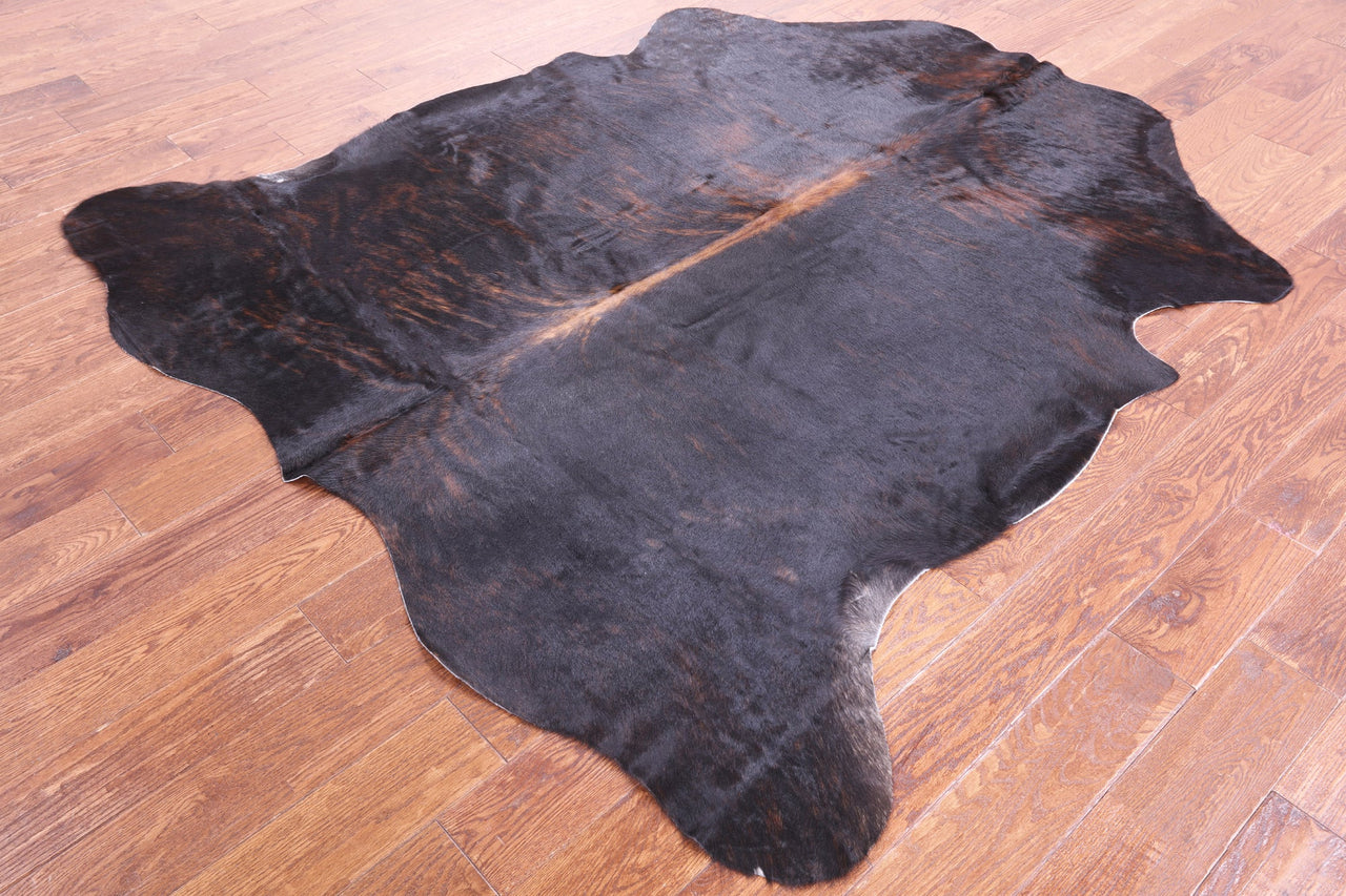 Black Natural Cowhide Rug - Large 6'7"H x 6'3"W